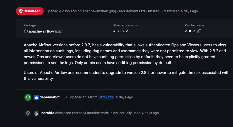 Dismissing Alerts
