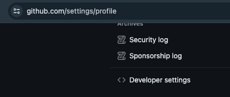 GitHub Developer Settings