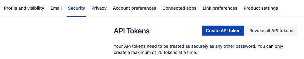 JIRA Account Settings